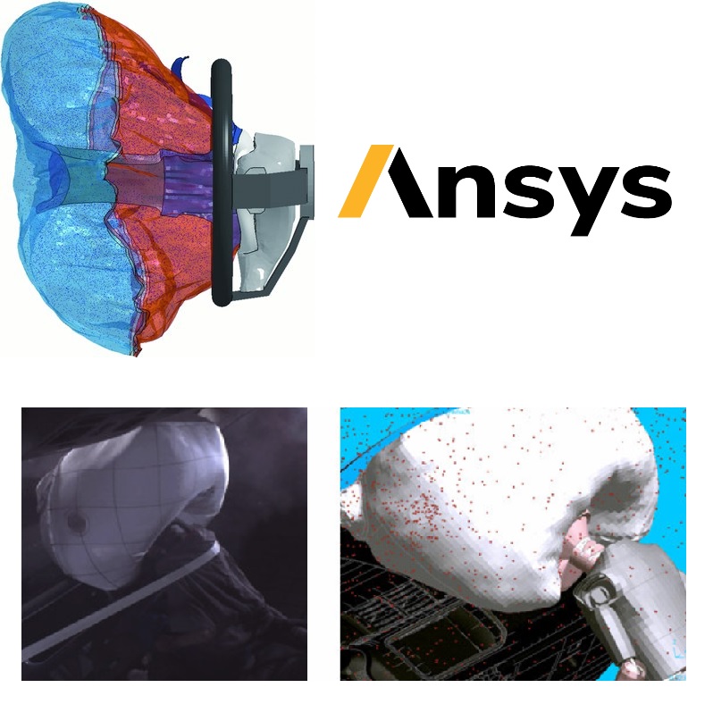 Airbag Effectiveness in Crash Test and crashworthiness, Ansys, Simulia, Siemens, Integrated FEA|CFD with Artificial Intelligence