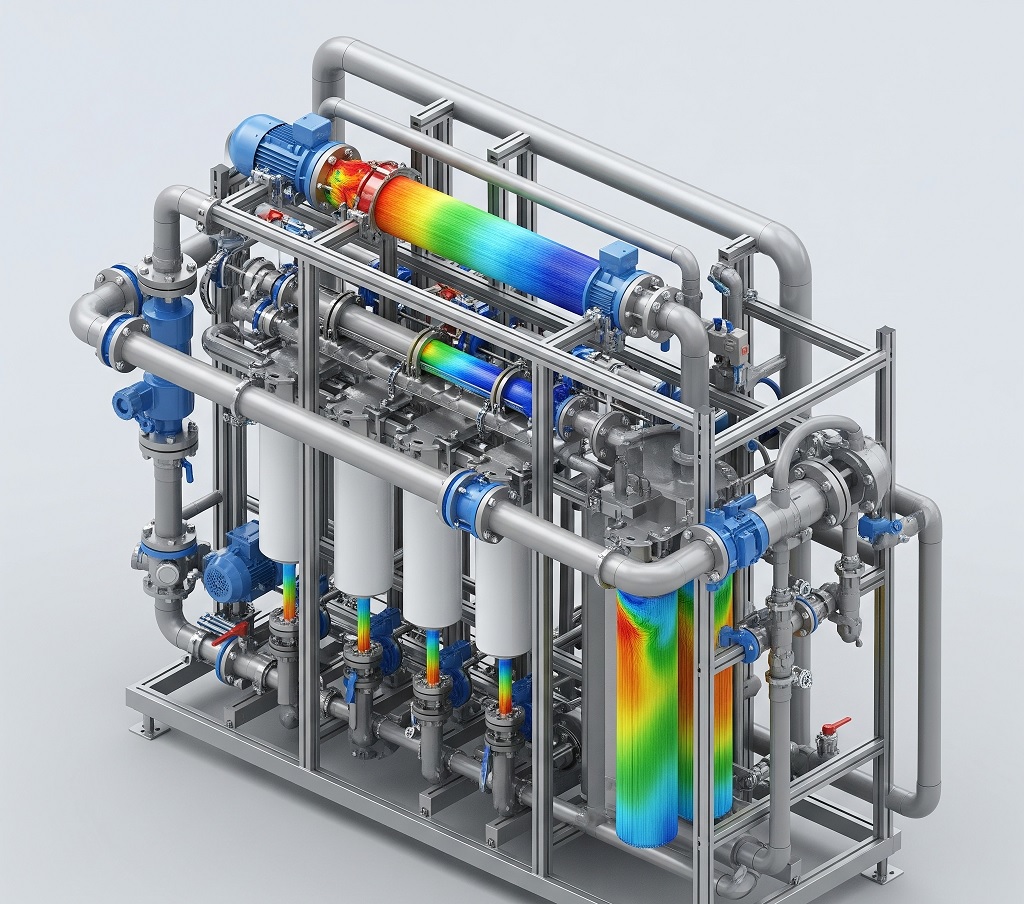Filtration System Design, Ansys, Simulia, Siemens, Integrated FEA|CFD with Artificial Intelligence